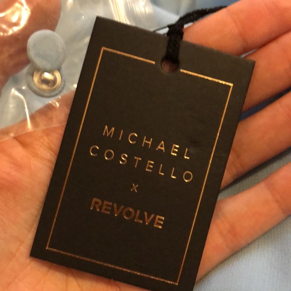 Michael Costello x REVOLVE Lexa mini one shoulder Dress in Light Blue - Picture 12 of 13